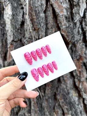 Pink Zebra Pop Press-On Nails